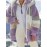 Plus Size Striped Fuzzy Coat, Casual Long Sleeve Hooded Zipper Coat For Winter, Women's Plus SizeÂ Clothing